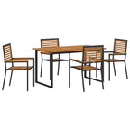 Conjunto de Comedor de Jardín 5 pcs Negro