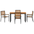 Conjunto de Comedor de Jardín 5 pcs Negro