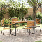 Conjunto de Comedor de Jardín 5 pcs Gris