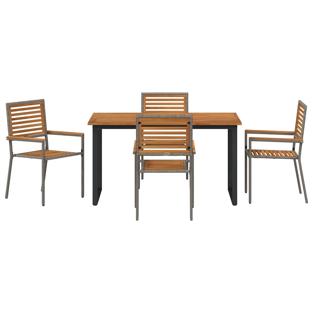 Conjunto de Comedor de Jardín 5 pcs Gris