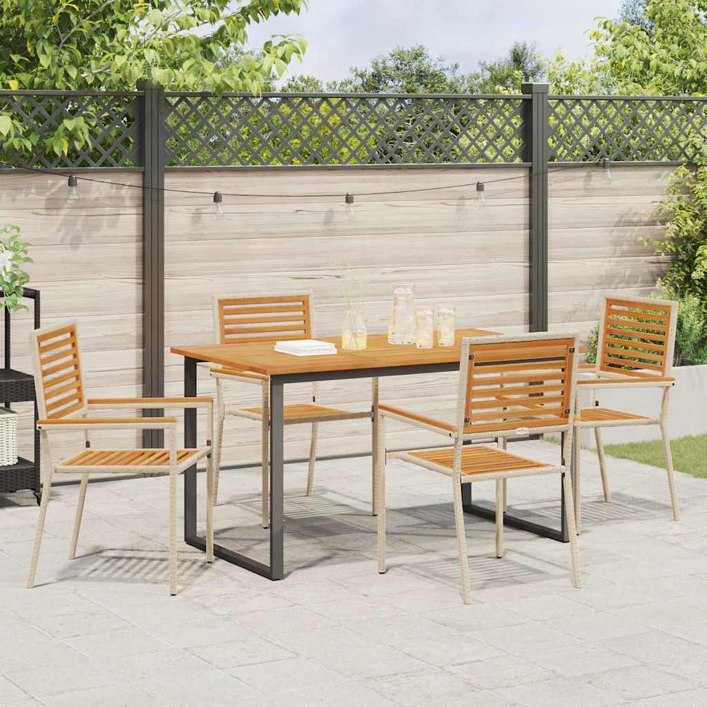 Conjunto de Comedor de Jardín 5 pcs Beige