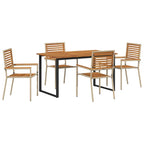 Conjunto de Comedor de Jardín 5 pcs Beige