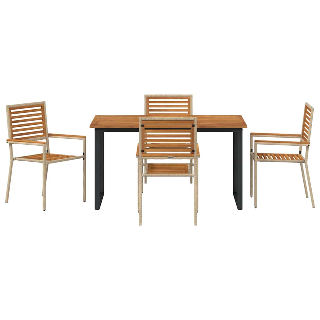 Conjunto de Comedor de Jardín 5 pcs Beige