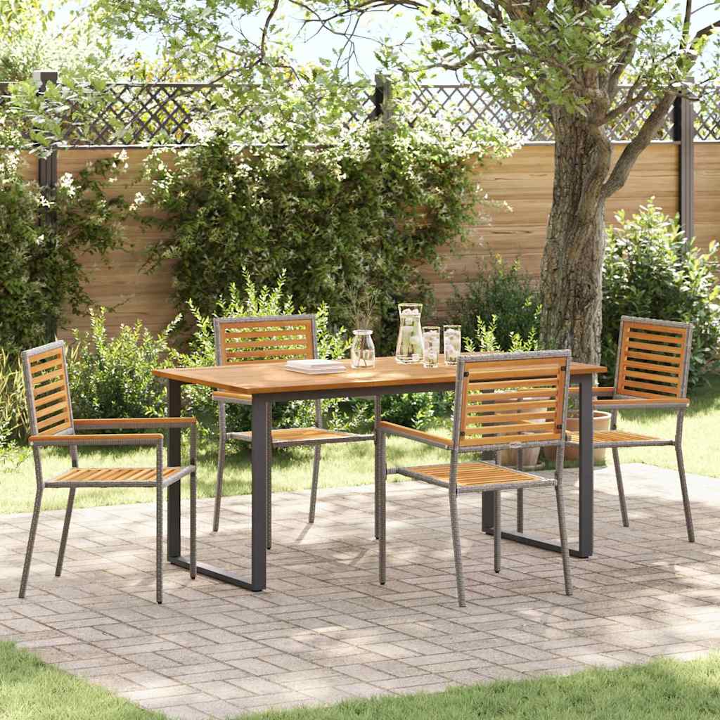 Conjunto de Comedor de Jardín 5 pcs Gris