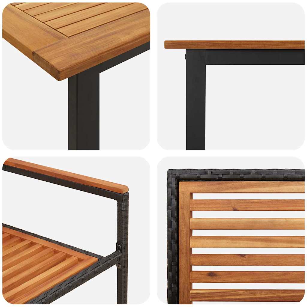 Conjunto de Comedor de Jardín 7 pcs Negro
