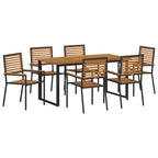 Conjunto de Comedor de Jardín 7 pcs Negro