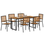 Conjunto de Comedor de Jardín 7 pcs Negro