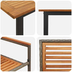 Conjunto de Comedor de Jardín 7 pcs Gris