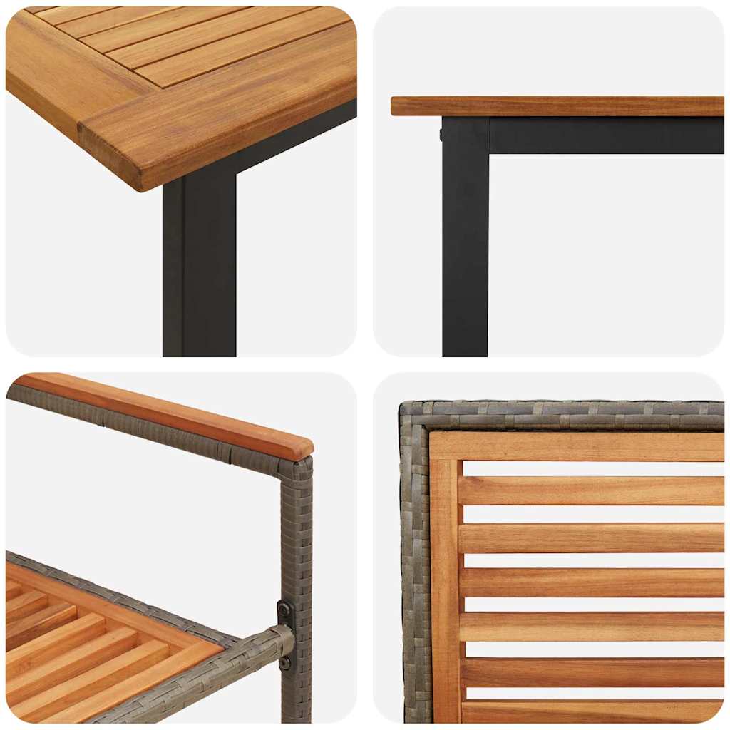Conjunto de Comedor de Jardín 7 pcs Gris