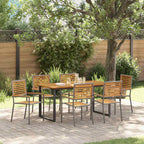 Conjunto de Comedor de Jardín 7 pcs Gris
