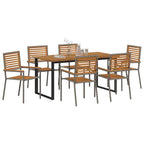 Conjunto de Comedor de Jardín 7 pcs Gris