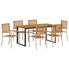 Conjunto de Comedor de Jardín 7 pcs Beige