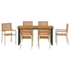 Conjunto de Comedor de Jardín 7 pcs Beige
