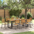 Conjunto de Comedor de Jardín 9 pcs Negro
