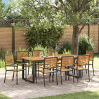 Conjunto de Comedor de Jardín 9 pcs Negro