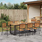 Conjunto de Comedor de Jardín 9 pcs Negro