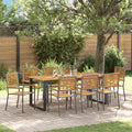 Conjunto de Comedor de Jardín 9 pcs Gris
