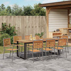 Conjunto de Comedor de Jardín 9 pcs Gris
