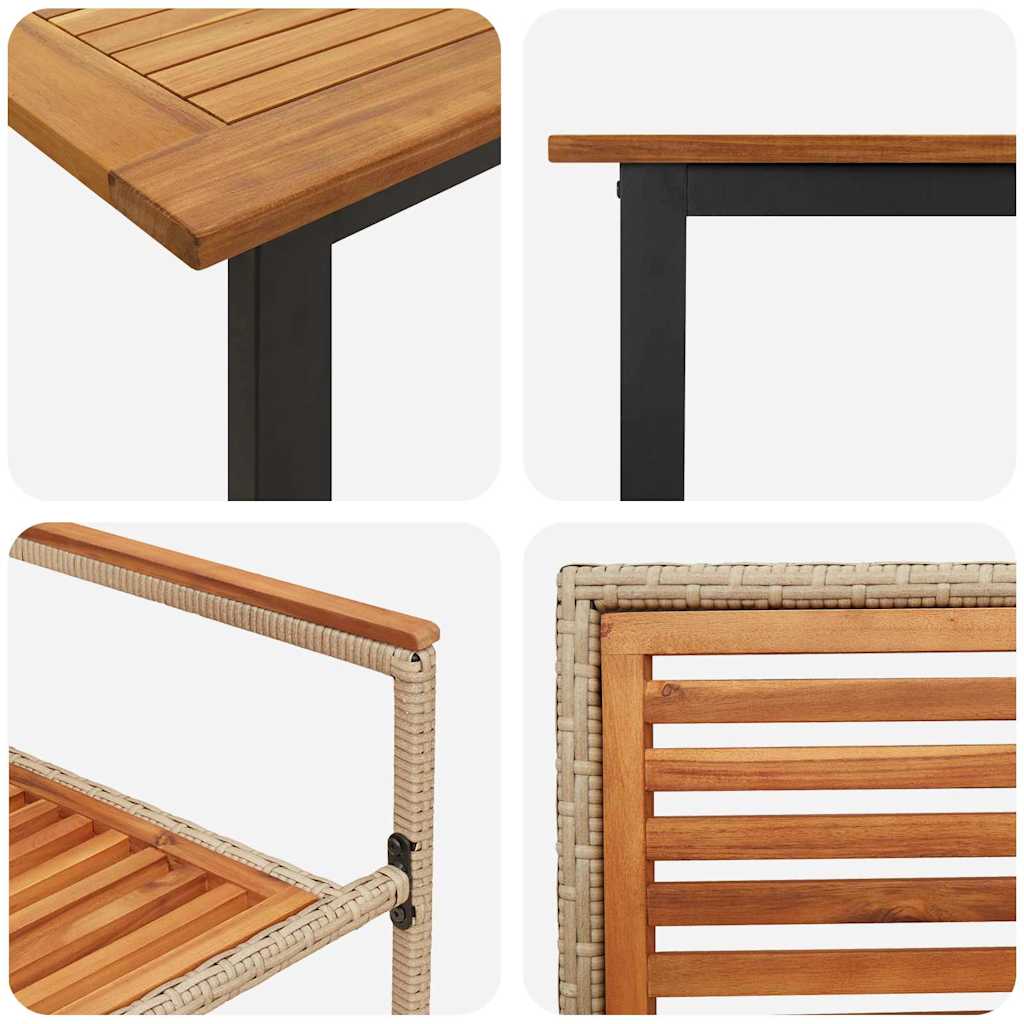 Conjunto de Comedor de Jardín 9 pcs Beige