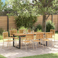 Conjunto de Comedor de Jardín 9 pcs Beige