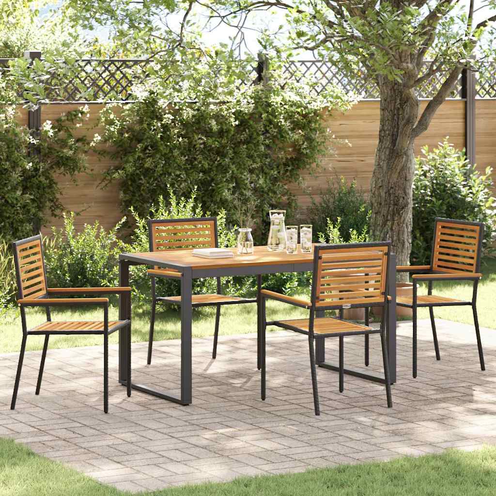 Conjunto de Jantar de Jardim 5 pçs Bege e Castanho