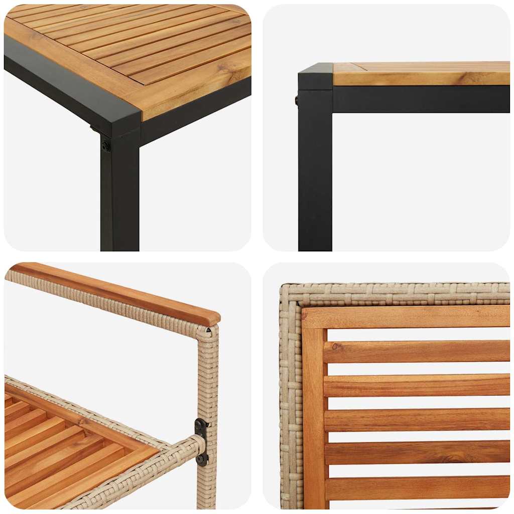Conjunto de Comedor de Jardín 5 pcs Beige y Marrón