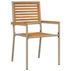 Conjunto de Comedor de Jardín 5 pcs Beige y Marrón