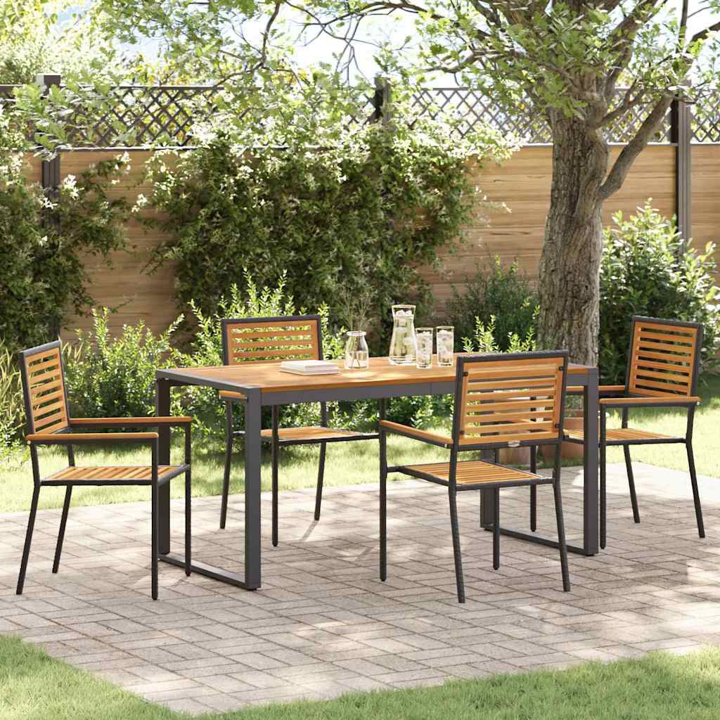Conjunto de Jantar de Jardim 5 pçs Bege e Castanho