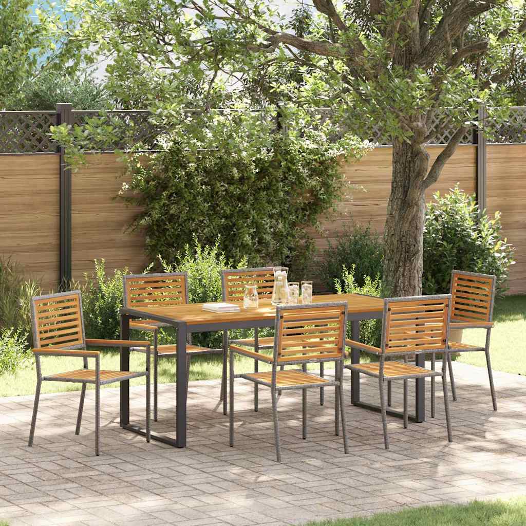 Conjunto de Jantar de Jardim 5 pçs Bege e Castanho