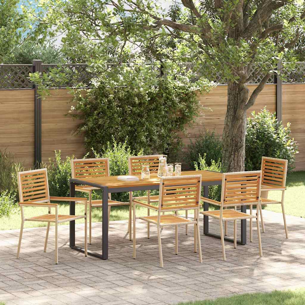 Conjunto de Jantar de Jardim 5 pçs Bege e Castanho
