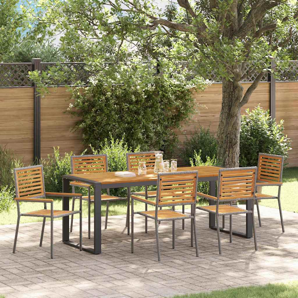 Conjunto de Jantar de Jardim 5 pçs Bege e Castanho