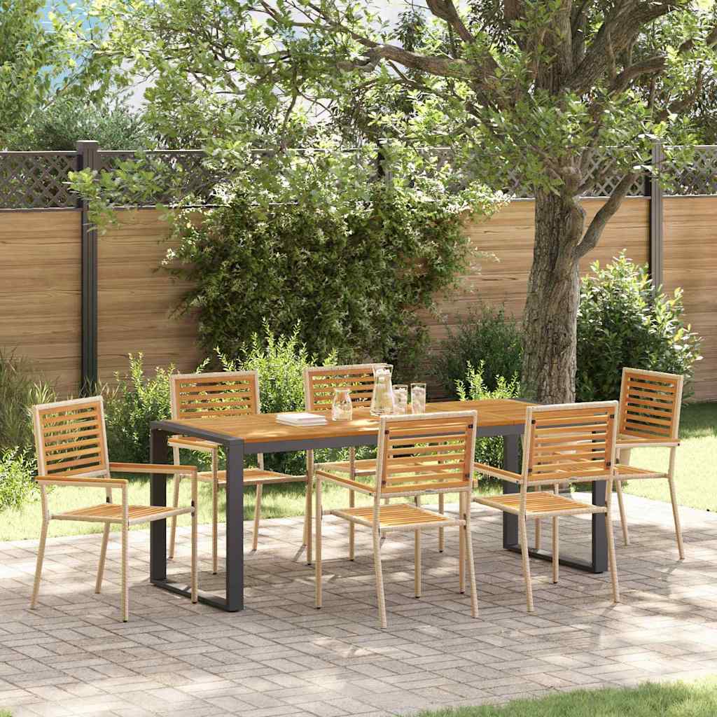 Conjunto de Jantar de Jardim 5 pçs Bege e Castanho