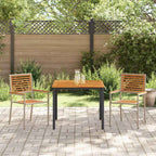Conjunto de Comedor de Jardín 3 pcs Beige y Marrón