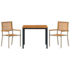 Conjunto de Comedor de Jardín 3 pcs Beige y Marrón