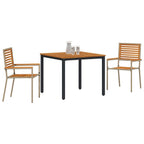 Conjunto de Comedor de Jardín 3 pcs Beige y Marrón