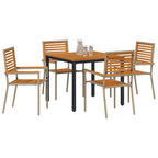 Conjunto de Comedor de Jardín 5 pcs Beige y Marrón