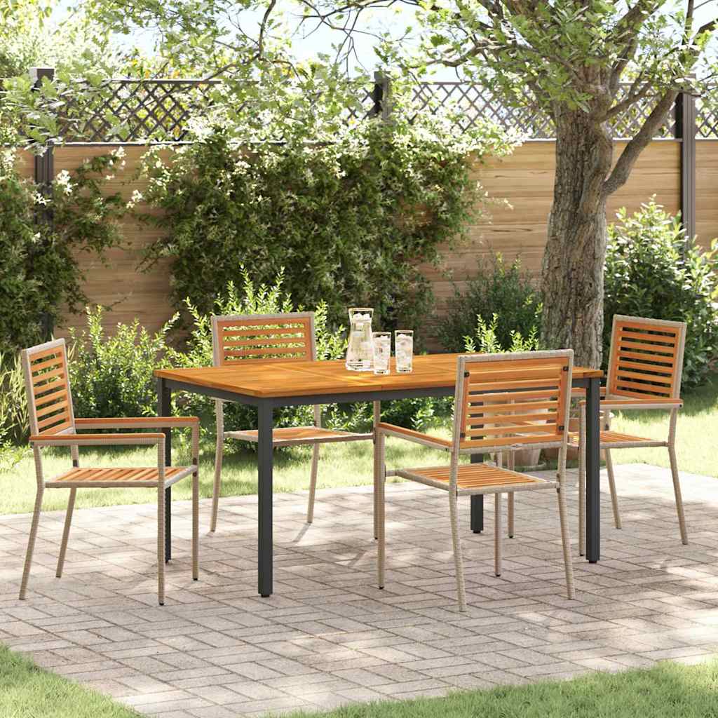 3-Piece Black and Brown Garden Dining Set