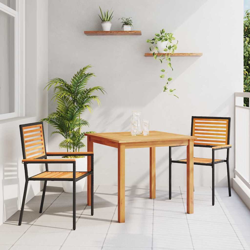 Conjunto de Comedor de Jardín 3 pcs Beige