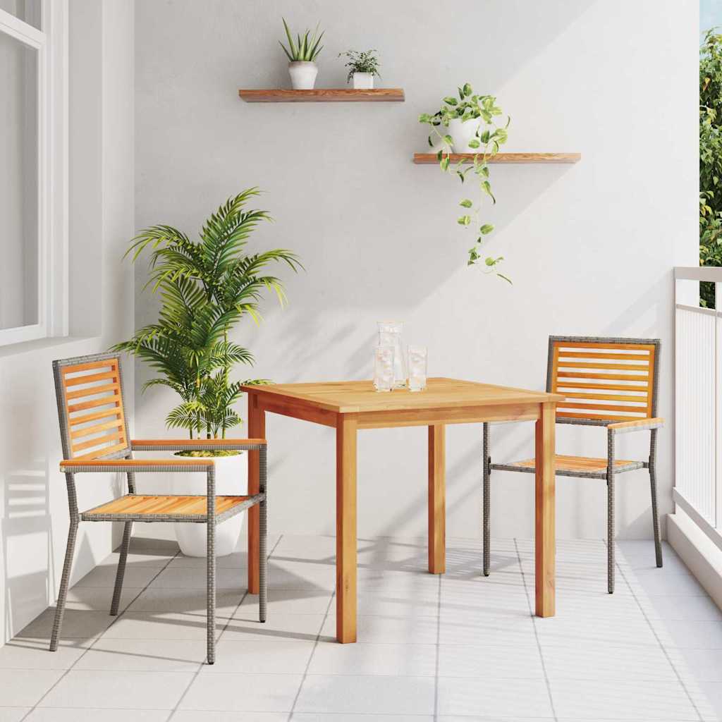 Conjunto de Comedor de Jardín 3 pcs Beige