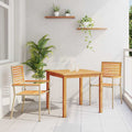 Conjunto de Comedor de Jardín 3 pcs Beige