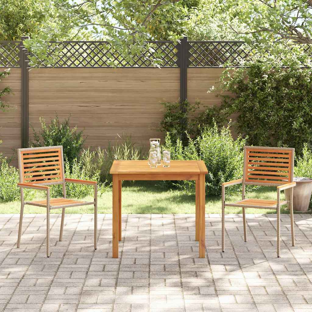 Conjunto de Comedor de Jardín 3 pcs Beige
