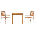 Conjunto de Comedor de Jardín 3 pcs Beige