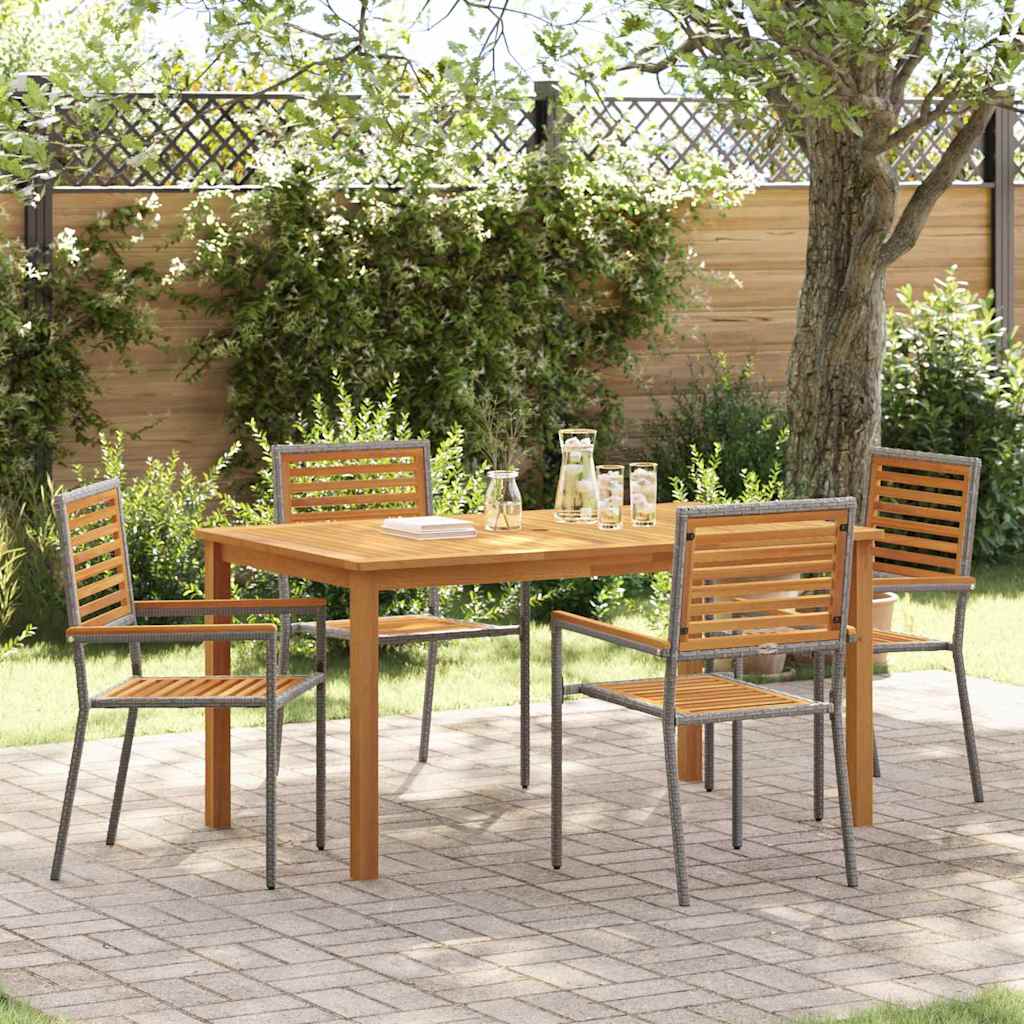 Conjunto de Comedor de Jardín 3 pcs Beige
