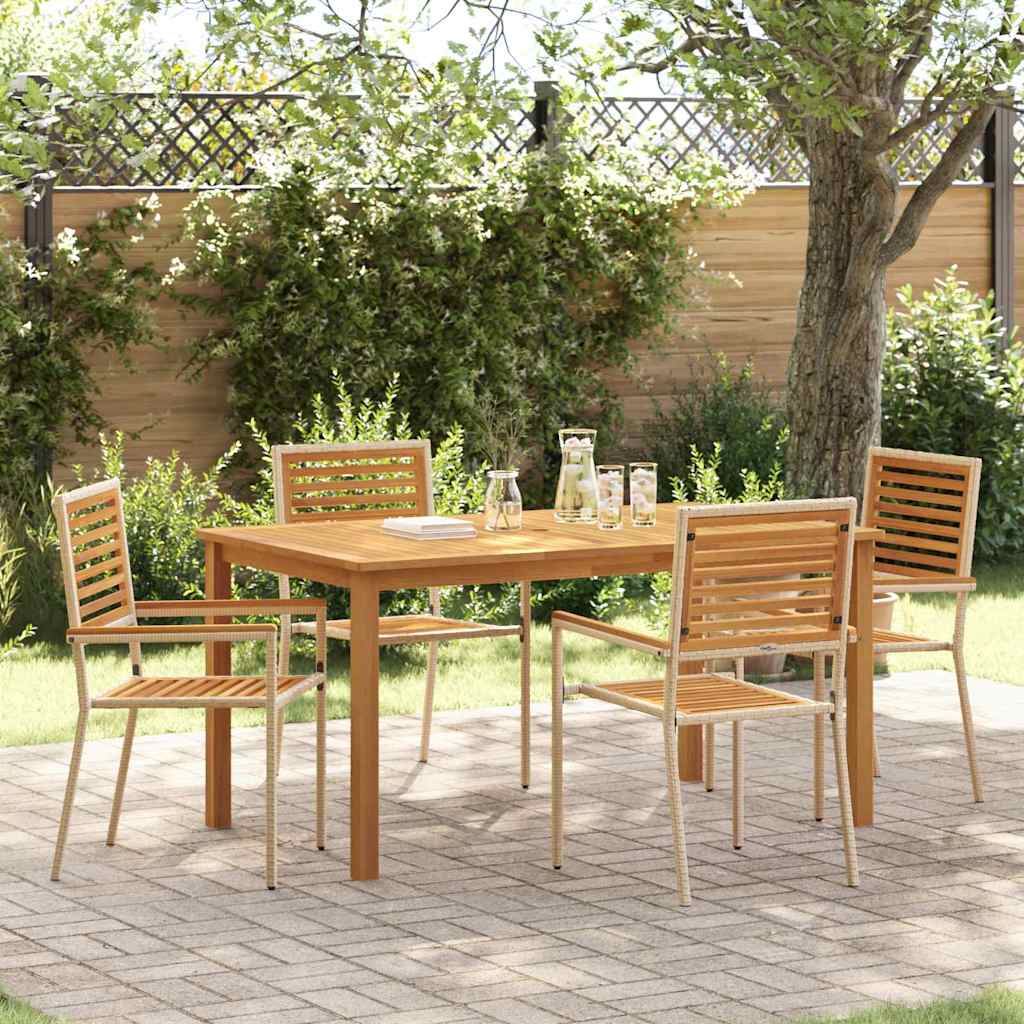 Conjunto de Comedor de Jardín 3 pcs Beige