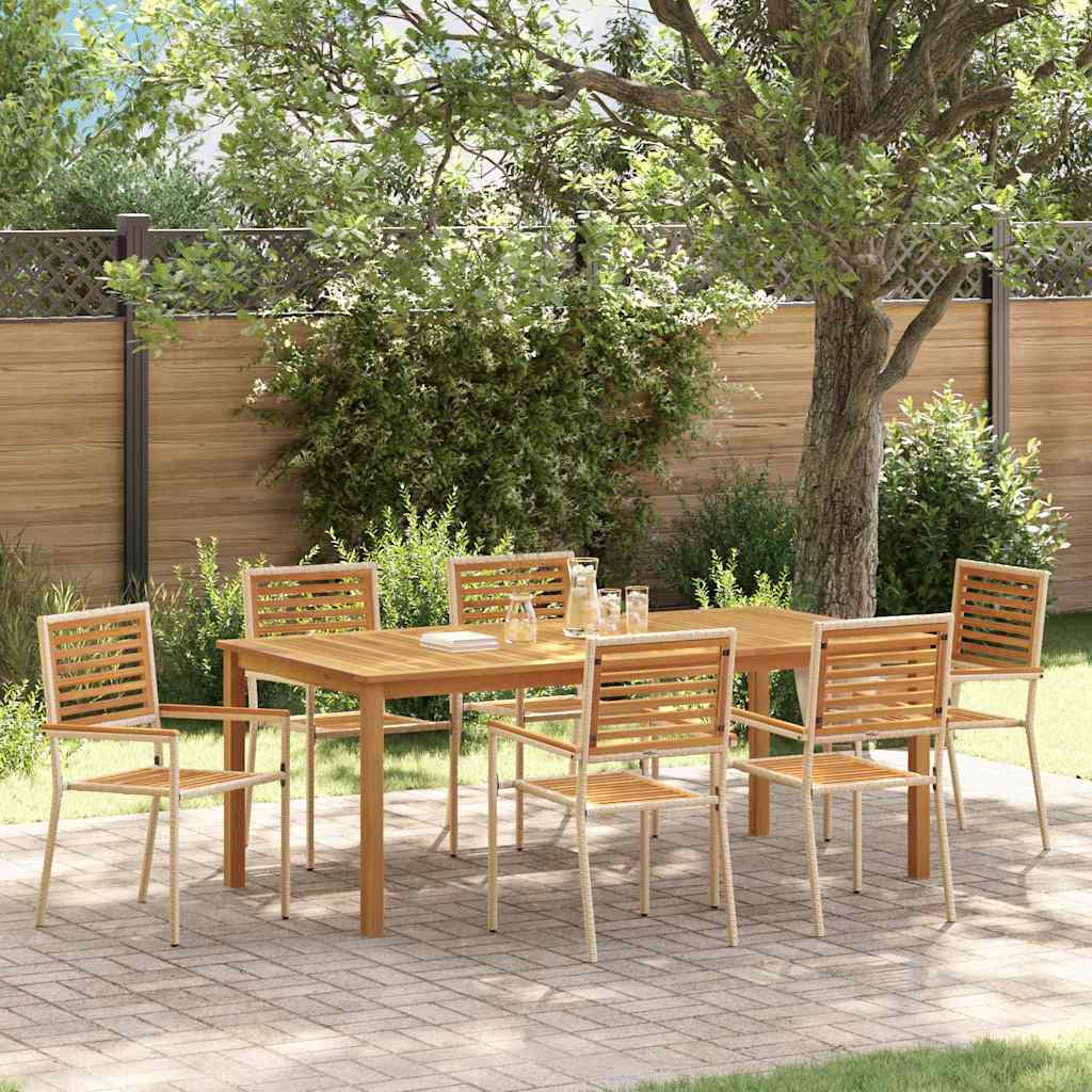 Conjunto de Comedor de Jardín 3 pcs Beige