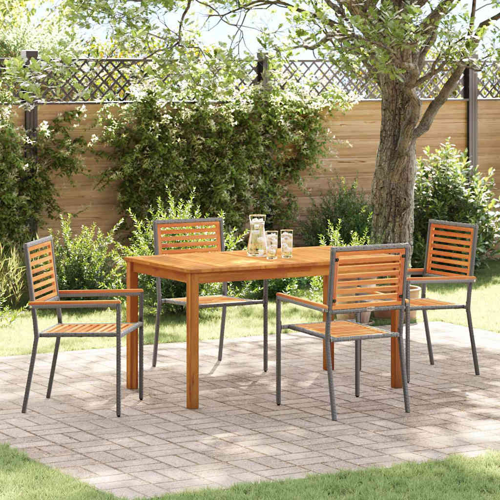 Conjunto de Comedor de Jardín 5 pcs Beige