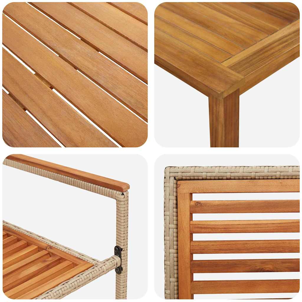 Conjunto de Comedor de Jardín 5 pcs Beige