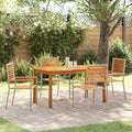 Conjunto de Comedor de Jardín 5 pcs Beige