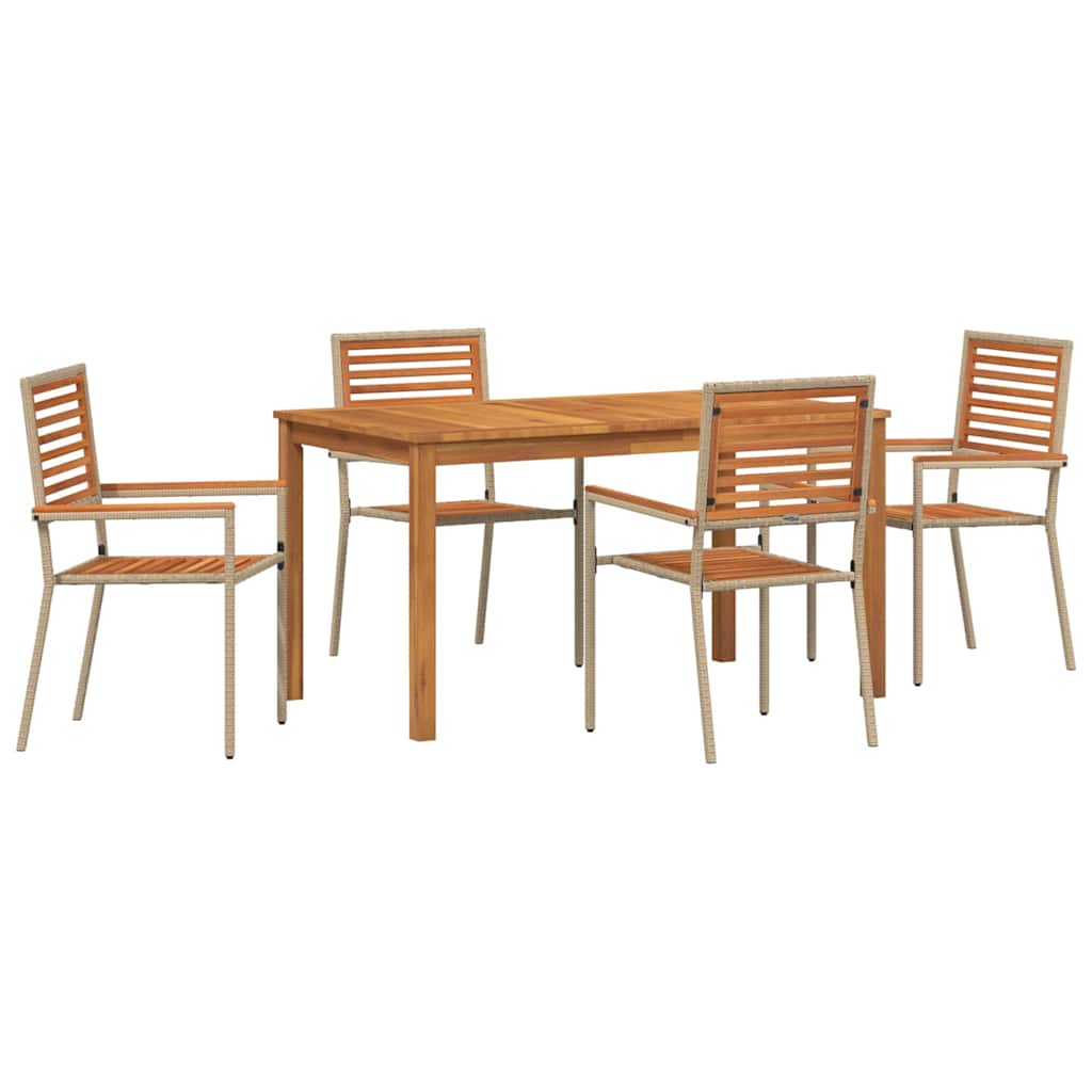 Conjunto de Comedor de Jardín 5 pcs Beige