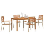 Conjunto de Comedor de Jardín 5 pcs Beige